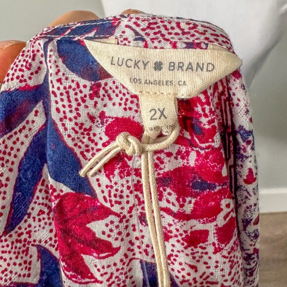 Lucky Brand Plus Size Floral Printed Ruffle Top - NWT! - Picture 10 of 13